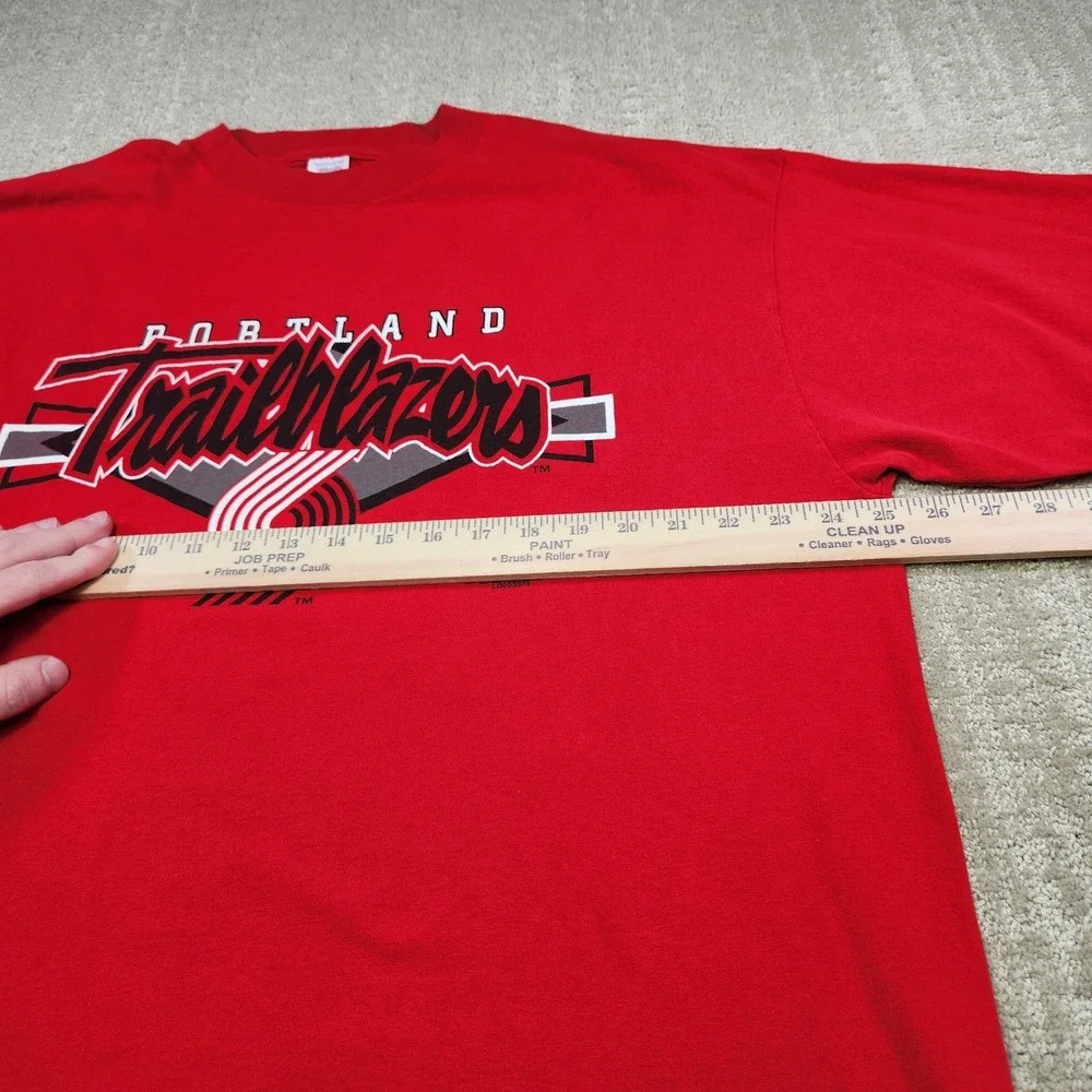 Vintage 90s Portland Trail Blazers Shirt Men XXL Logo 7‎ Red NBA Basketball